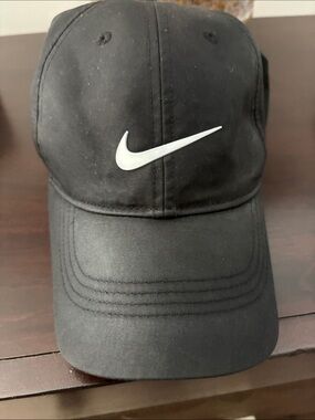 Nike Black Cap with White Swoosh